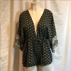 Sage the label small olive green white romper